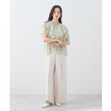 チョーカー付き楊柳ラッフルブラウス | earth music&ecology | 詳細画像5