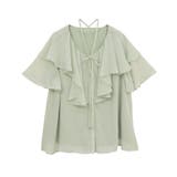 チョーカー付き楊柳ラッフルブラウス | earth music&ecology | 詳細画像32