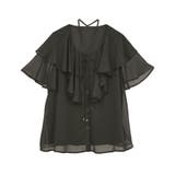 チョーカー付き楊柳ラッフルブラウス | earth music&ecology | 詳細画像31