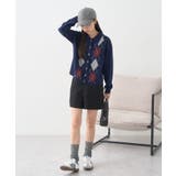 襟付きアーガイルニットカーディガン | earth music&ecology  | 詳細画像6 