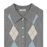 襟付きアーガイルニットカーディガン | earth music&ecology  | 詳細画像28 