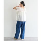 【WEB・一部店舗限定】レース&ピンタックフレンチブラウス | earth music&ecology | 詳細画像7