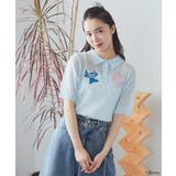 スティッチ/刺繍ハートボタンニットポロシャツ | earth music&ecology  | 詳細画像2