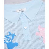 スティッチ/刺繍ハートボタンニットポロシャツ | earth music&ecology  | 詳細画像21