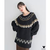 Disney/ミッキー刺繍ノルディックニットチュニック | earth music&ecology  | 詳細画像13 