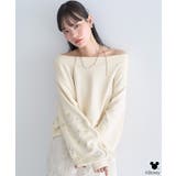 アイボリー | Disney/キラキラモチーフ刺繍オフショルスウェット | earth music&ecology