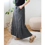 ブラック | ライトデニムサイドタックスカート | Green Parks 