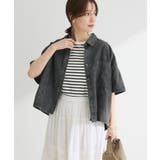ブラック | ライトデニム5分袖シャツ | Green Parks