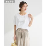 オフホワイト | 箔プリントフェミニンロゴTシャツ | Green Parks