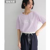 パープル | 箔プリントフェミニンロゴTシャツ | Green Parks