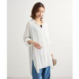 ターンバック長袖レーヨンチュニック | Green Parks | 詳細画像1