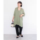 ターンバック長袖レーヨンチュニック | Green Parks | 詳細画像9