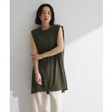 配色ステッチノースリーブチュニック | Green Parks | 詳細画像14
