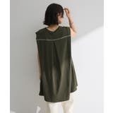 配色ステッチノースリーブチュニック | Green Parks | 詳細画像16