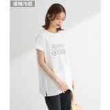 オフホワイト | フレンチスリーブ筆記体ロゴチュニック | Green Parks