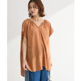 テラコッタ | ドロストネックフレンチスリーブブラウス | Green Parks 