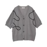 刺繍コードVネックカーディガン | Green Parks  | 詳細画像34 