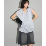 ノースリーブストライプフリルブラウス | Green Parks  | 詳細画像7 