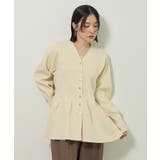 金釦ペプラムニットカーディガン | Green Parks | 詳細画像1