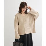 リブ切替Vネックニットプルオーバー | Green Parks | 詳細画像1