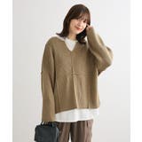 リブ切替Vネックニットプルオーバー | Green Parks | 詳細画像13