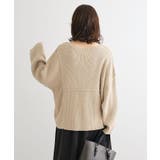 リブ切替Vネックニットプルオーバー | Green Parks | 詳細画像7