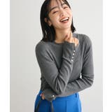 杢グレー | 袖口金釦リブニットプルオーバー | Green Parks 