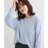 サックスブルー | シャギークルーネックニットプルオーバー | Green Parks