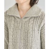 衿付きケーブルzipカーディガン | Green Parks | 詳細画像24