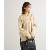 ライトベージュ | フェイクレイヤードVネックニットプルオーバー | Green Parks