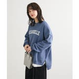 ネイビー | 裏起毛ルーズサイズロゴプルオーバー | Green Parks