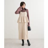 アイボリー | スウェードポンチペプラムキャミワンピース | Green Parks