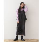 チャコールグレー | スウェードポンチペプラムキャミワンピース | Green Parks