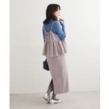 パープル | スウェードポンチペプラムキャミワンピース | Green Parks