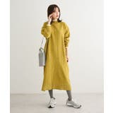 イエロー | 配色リラックスモールニットワンピース | Green Parks 