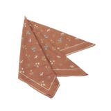 ブラウン | フラワーシルキースカーフ | Green Parks 