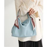 ブルー | 3SETスカーフ付コードハンドルバッグinポーチ | Green Parks 