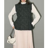 ブラック | ツイードペプラムベスト | Green Parks