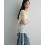 カットワークデザインレース半袖トップス | Green Parks  | 詳細画像7 