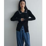 配色レイヤードポロリブニットカーディガン | Green Parks  | 詳細画像17 