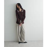 配色レイヤードポロリブニットカーディガン | Green Parks  | 詳細画像21 