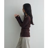 配色レイヤードポロリブニットカーディガン | Green Parks  | 詳細画像26 