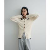 配色レイヤードポロリブニットカーディガン | Green Parks  | 詳細画像30 