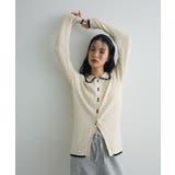 配色レイヤードポロリブニットカーディガン | Green Parks  | 詳細画像31 