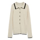 配色レイヤードポロリブニットカーディガン | Green Parks  | 詳細画像42 