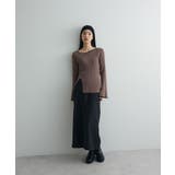 前後2wayアシンメトリー袖フレアリブニット | Green Parks  | 詳細画像14 