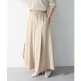 ライトベージュ | プリーツサテンフレアスカート | Green Parks 