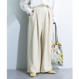 ライトベージュ | デザインタックワイドパンツ | Green Parks 