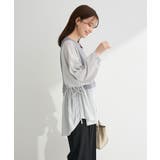 ストライプグレー | 脇リボンドッキングチュニック | Green Parks 