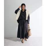 チャコールグレー | SET2点スキッパーブラウス+プリーツスカート | Green Parks 